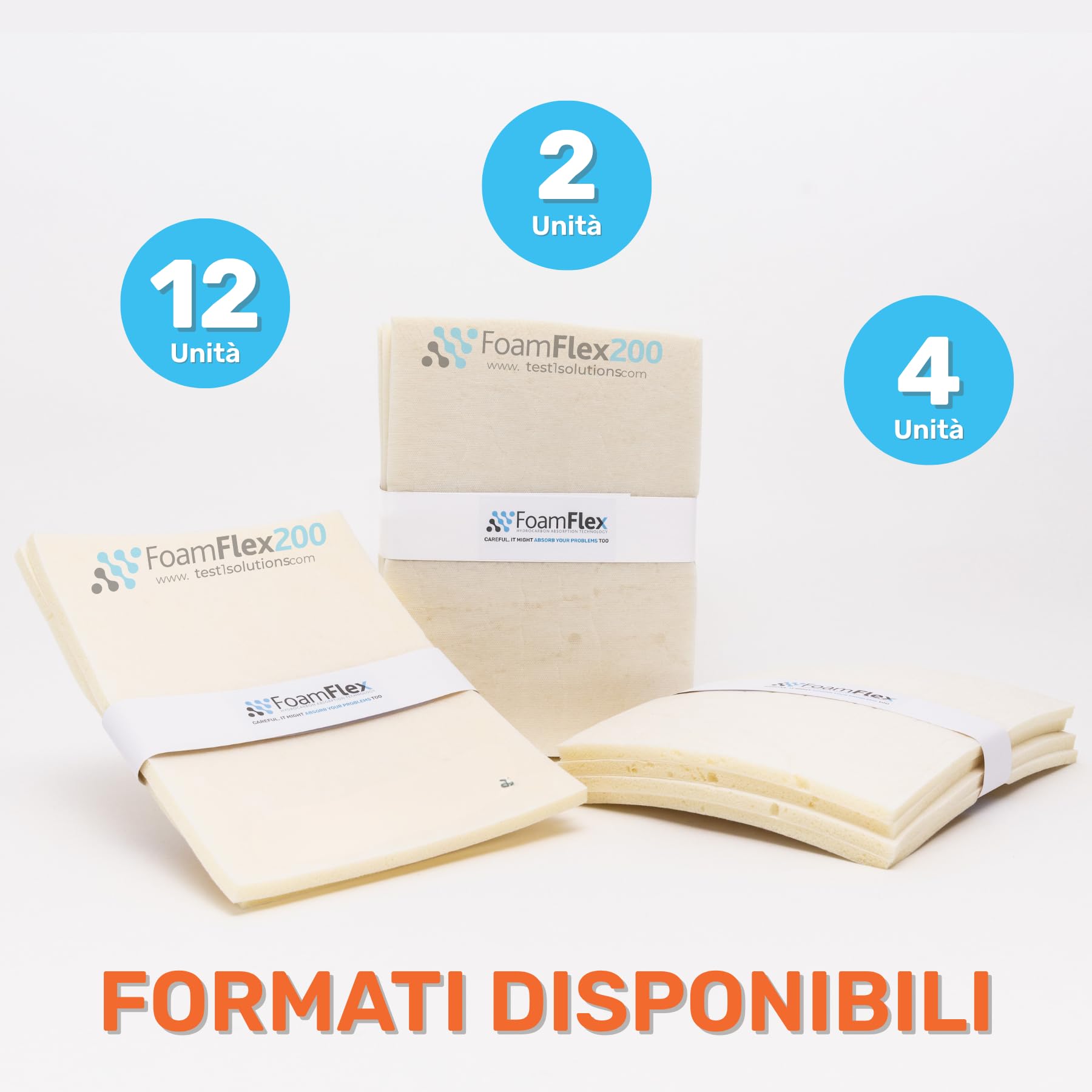 Kit da 2 Spugne Oleoassorbenti e Idrorepellenti, 33 x 48 cm H 0.5 cm, Riutilizzabili, per Pulizia di Oli e Liquidi