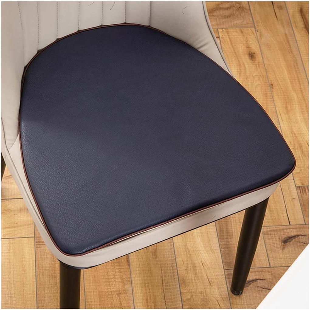 ETULLE PU Leather Dining Chair Cushions, Waterproof U-Shaped Kitchen Chair Cushions, Kitchen Seat Cushions for Dining Chairs, Non-Slip Rubber Backing (Color : Blue, Size : 43cm*45cm)