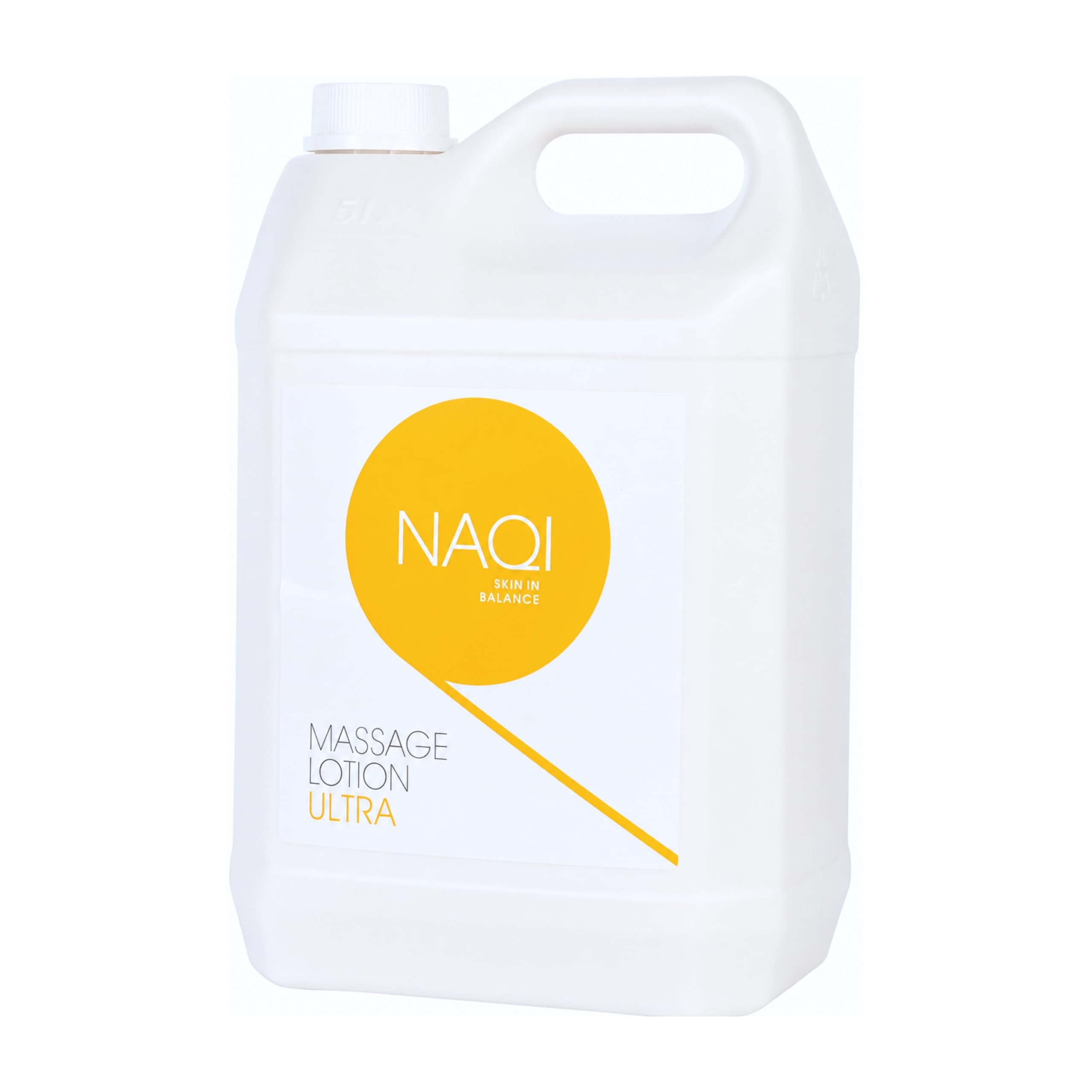 Naqi Ultra Massage Lotion, Long Lasting Hypoallergenic Moisturising Lotion for Deep Tissue Physical and Massage Therapy, 5 litre,White