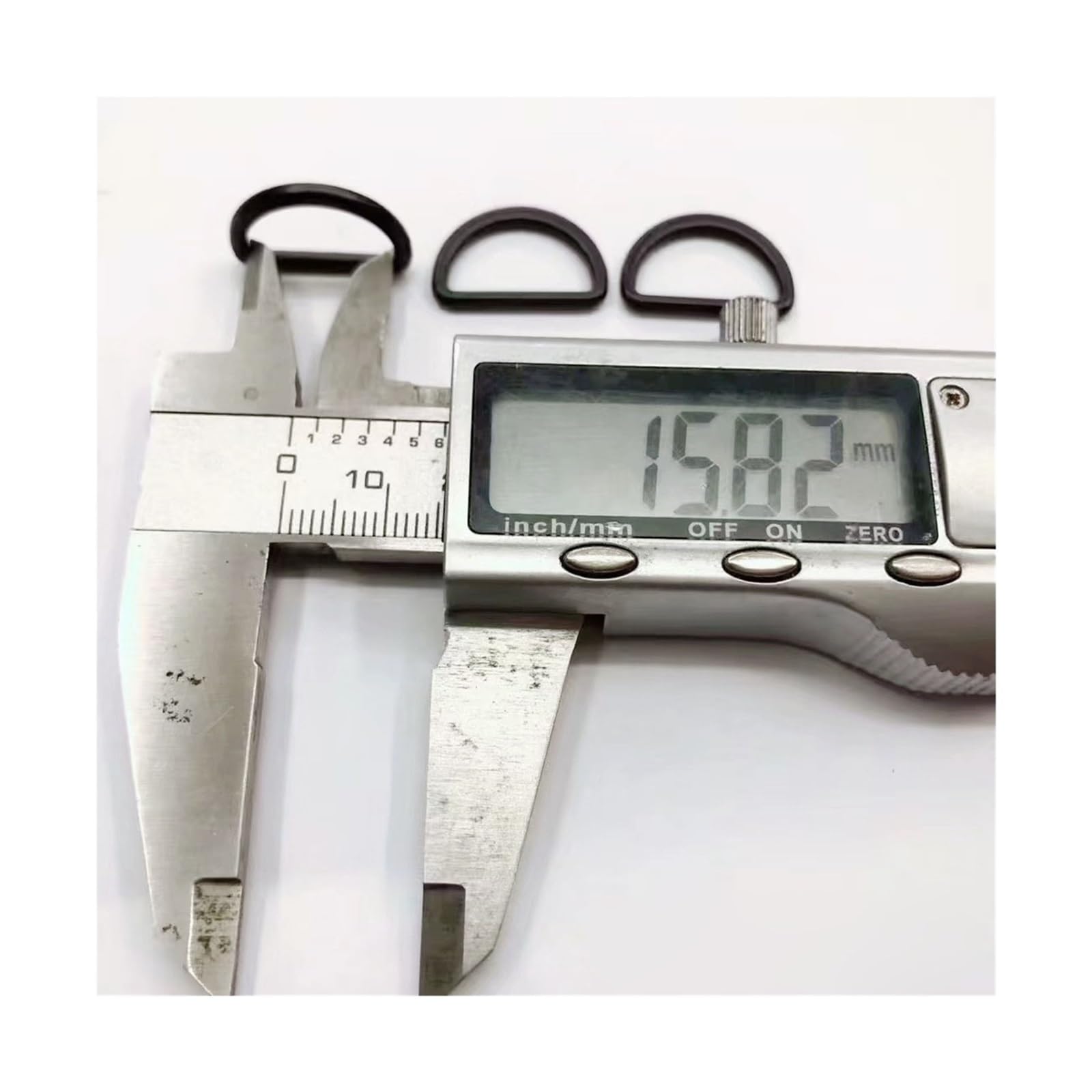 Metalowy pierścień D 16 mm metalowe czarne półokrągłe klamry typu D-ring, opakowanie 20 sztuk, do toreb, pasków, butów, strona internetowa DIY