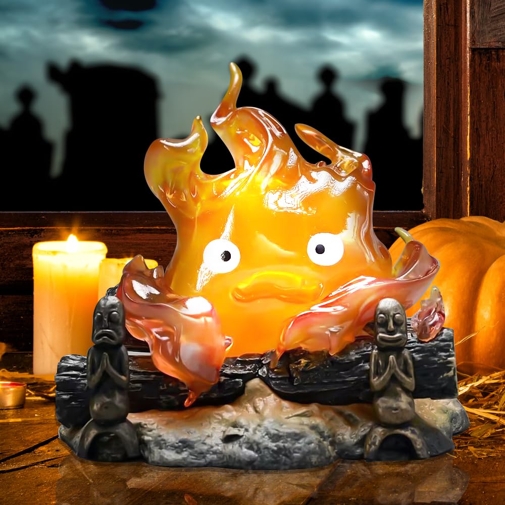 Calcifer Nachtlicht Aus Anime – Flackernde Flammenlampe Für Zimmer & Halloween