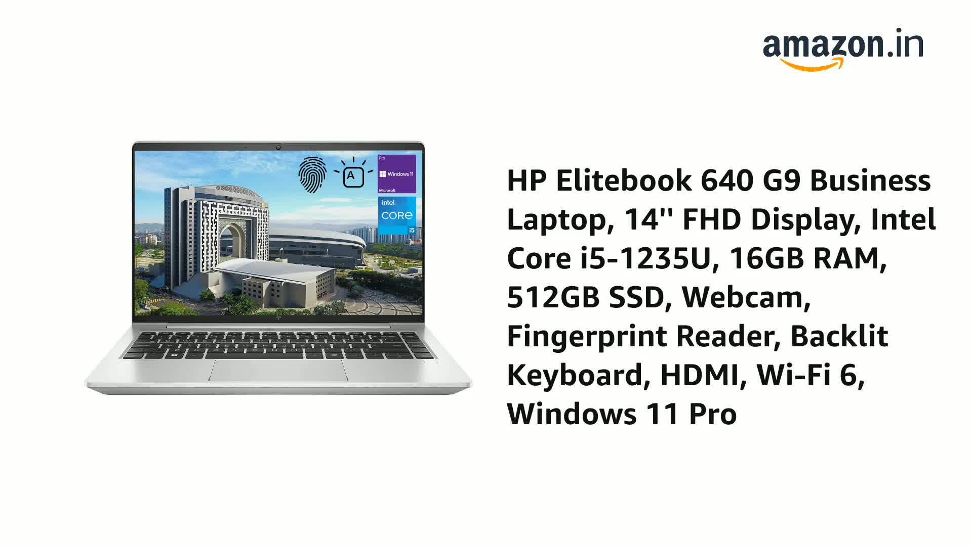 HP Elitebook 640 G9 Business Laptop, 14'' FHD Display, Intel Core