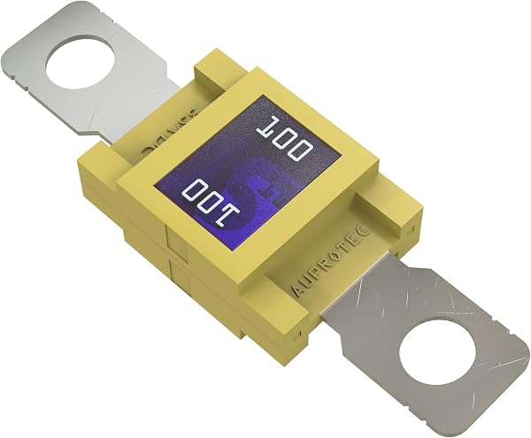 AUPROTEC Fusible Mega à courant élévé/verrouillage à vis 80-500A choix : 100A ampères, jaune, 5 pièces - 2