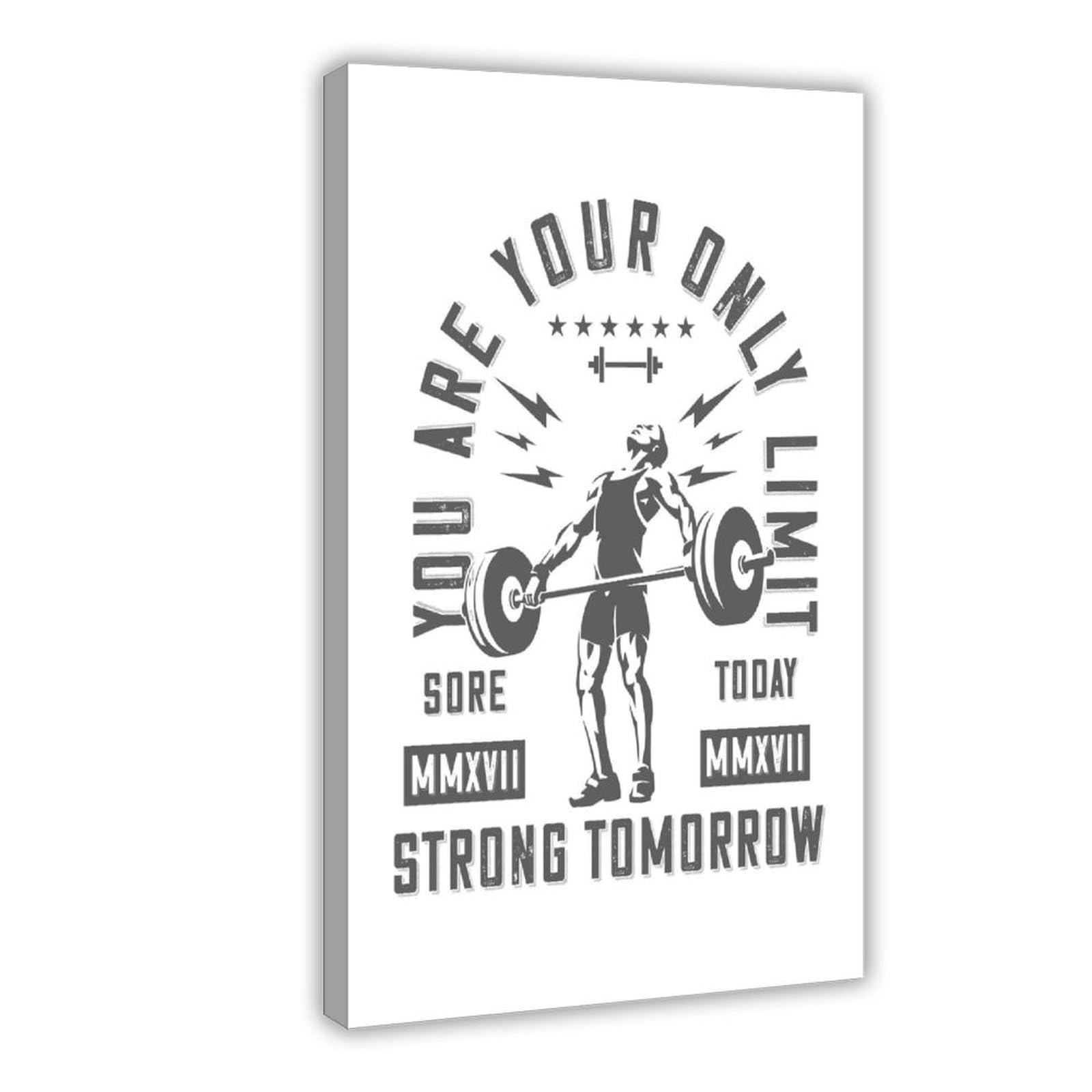 Póster motivacional con texto en inglés "You Are Your Only Limit" con cita moderna de ejercicio físico para decoración de gimnasio, hogar, estudio, oficina, 60 x 90 cm