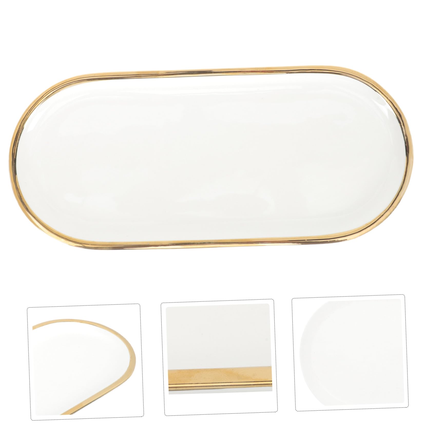 Goldenes Schmucktablett Keramik Schmuckschale Dekorative Ringschale Ohrringschale Schmuckaufbewahrungsteller Keramik Ringhalter Schreibtischdekoration