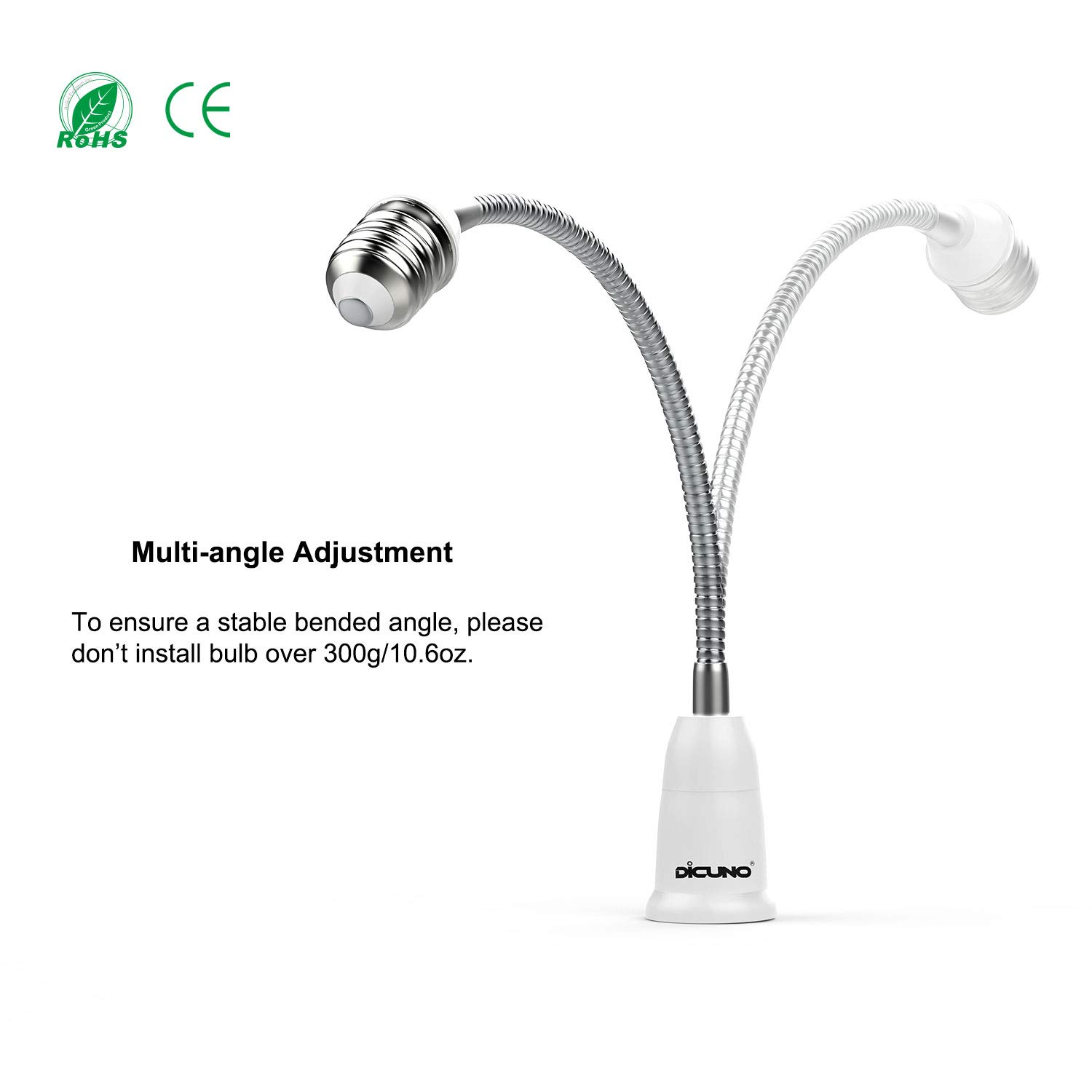 Prolunga DiCUNO E27 A E27 27.5cm - Adattatore Per Lampadine, 2 Pezzi, Per Interni