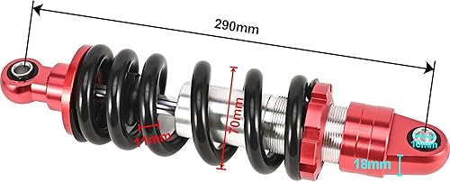 Miniatura 4 de Trkimal Amortiguador trasero de 980 libras, 9.843 in10.236 in10.630 in11.024 in11.417 in, ajuste de carga Sensa-Trac para Dirt Pit Bike motocicleta