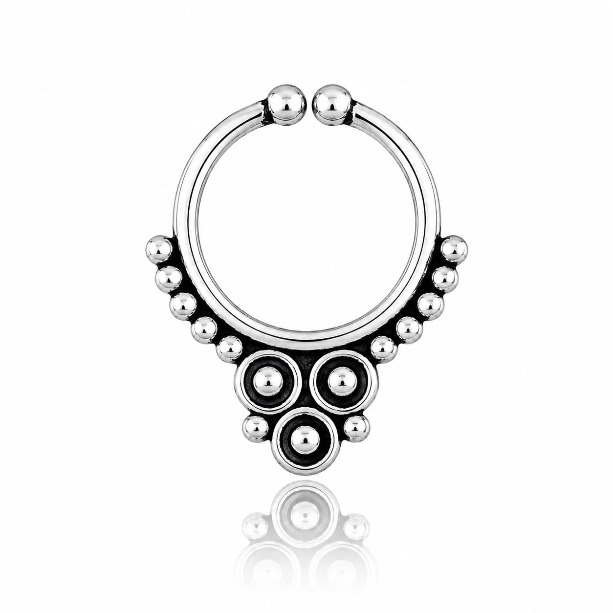 nemichand jewels Pure 925 Sterling Silver Septum Nose Rings For Women - Non Pierced nose (SS-NR-15)-picture-32