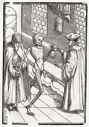 Poster La mort vient au docteur par Holbein 58x90 cm sans cadre