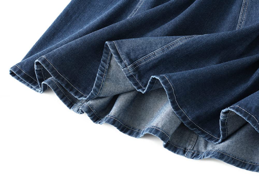 Faldas para Mujer Reino Unido,Faldas Maxi para Mujer Falda Vaquera Falda Azul De Invierno con Botón Falda De Talle Alto Faldas Plisadas Elegantes para Mujer Fal(S)