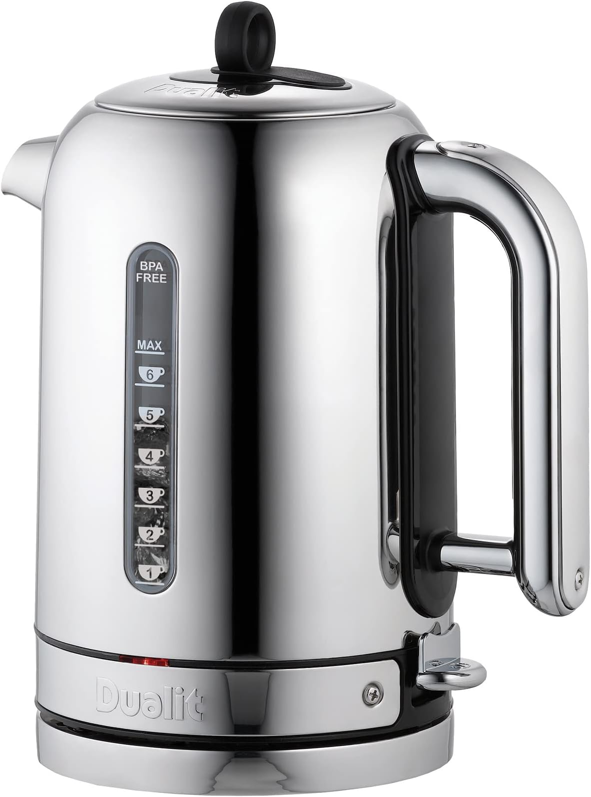 Dualit Classic Kettle - Polished Stainless Steel with Black trim- Quiet boiling kettle - 90 Second Boil Time - 1.7L Capacity, 1.5kW