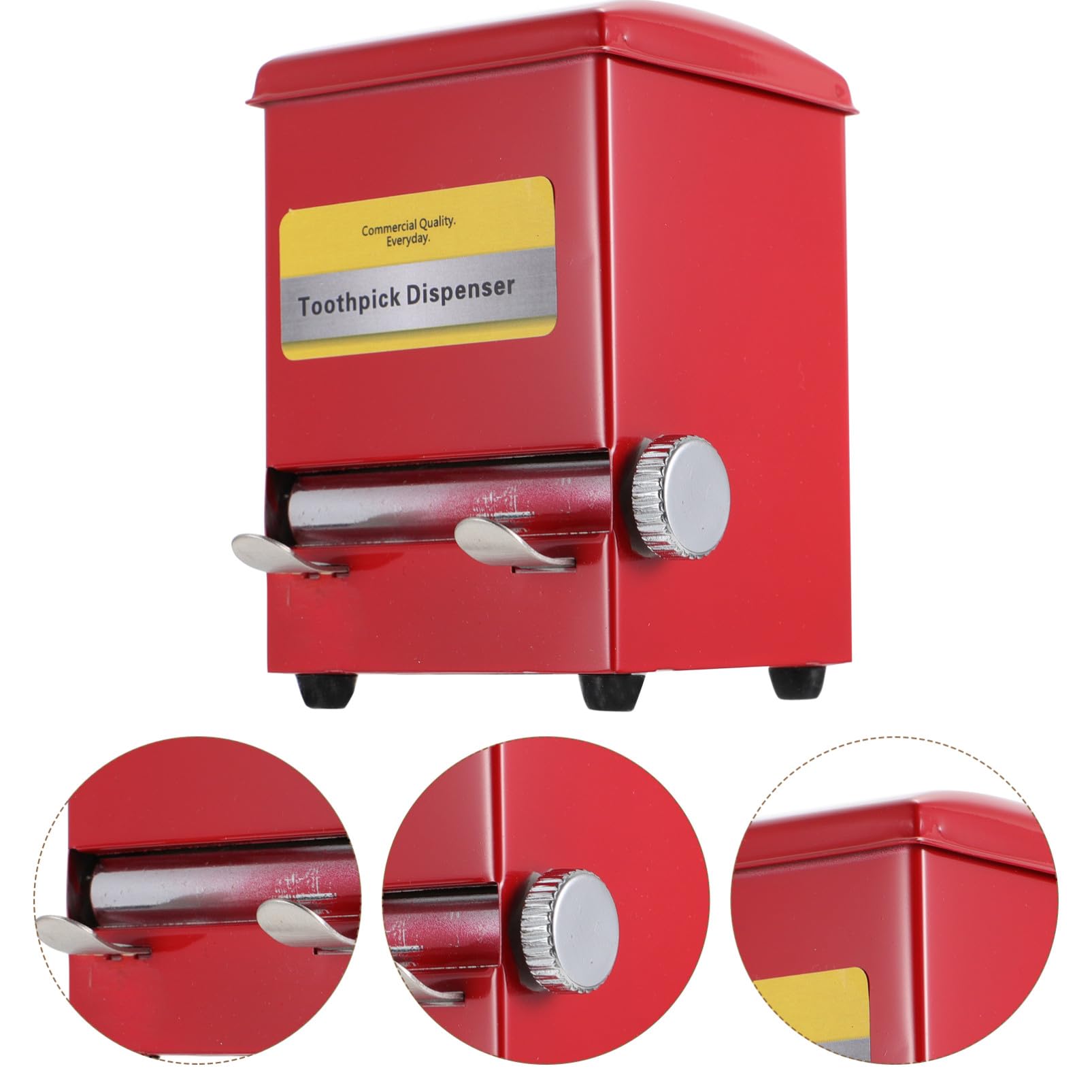 Didiseaon Dispenser Facile e Inossidabile da Stuzzicadenti per Acciaio in Conservazione Retro Stile Copertura Sigillata e Design Creativo in Soggiorno e Tavola Pranzo