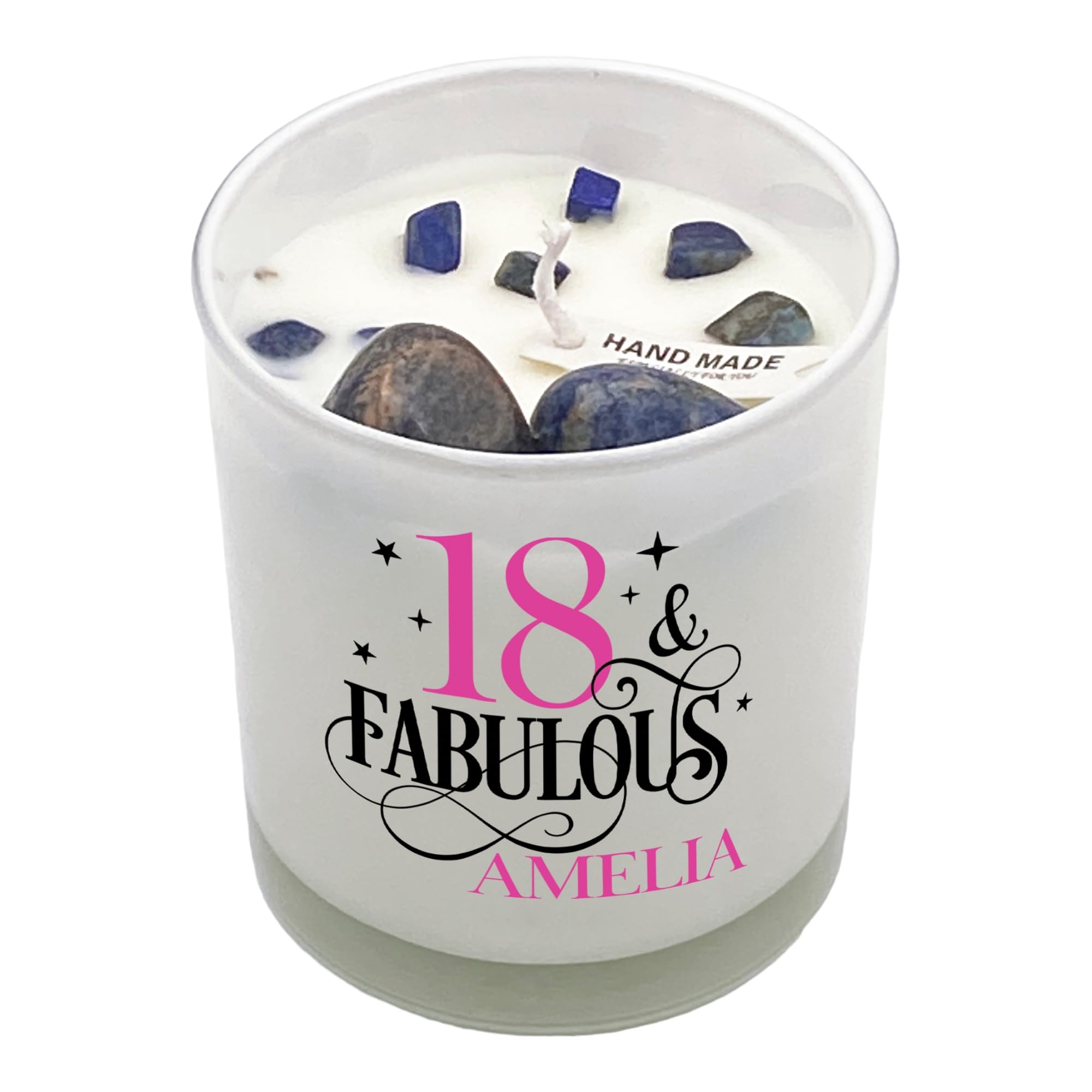 Personalised Any Age Birthday Candle Gift Boxed Star Design 18th, 21st, 30th, 40th, 50th, 60th, 70th, 80th (Sea Breeze)