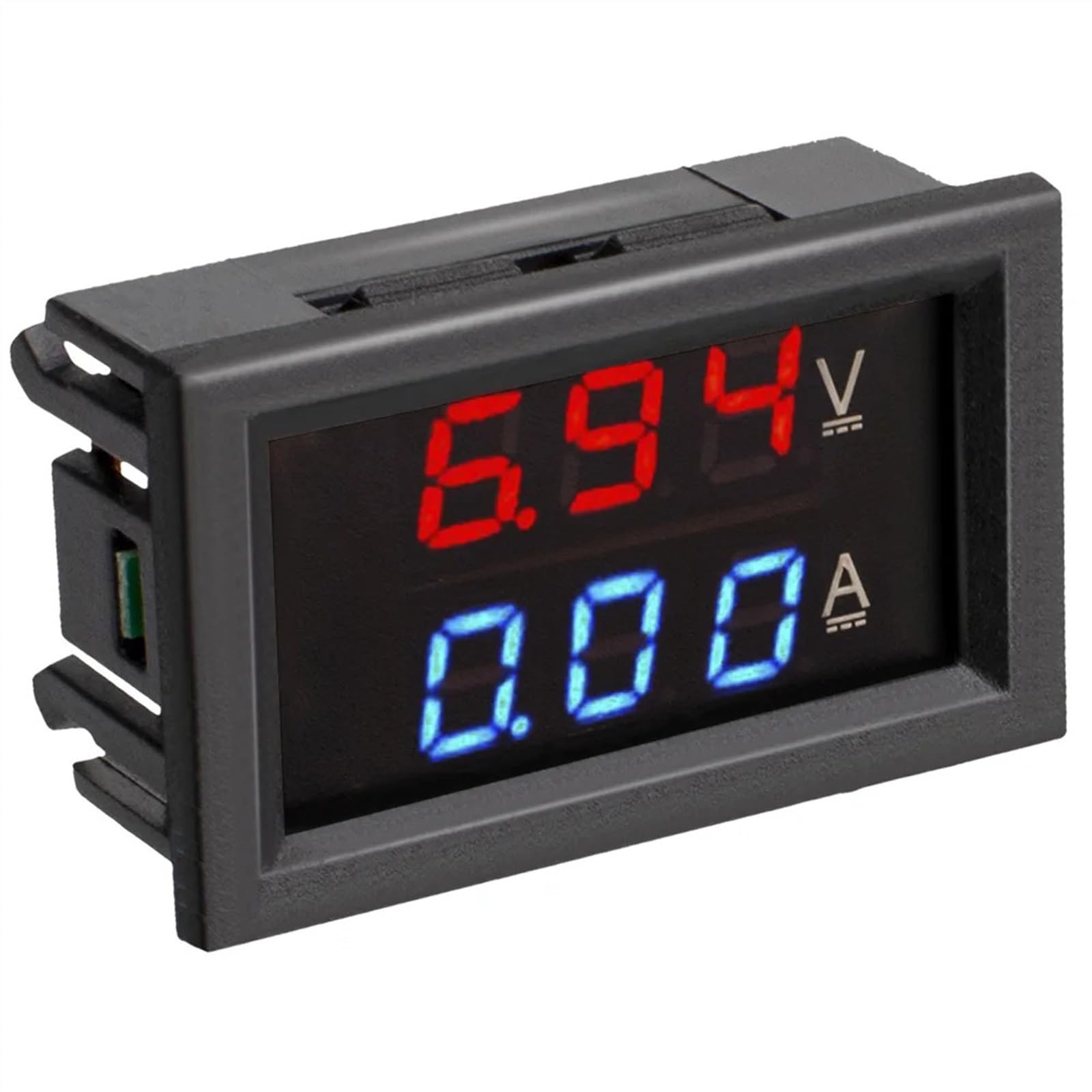 10 Uds voltímetro Digital amperímetro 0,28 "3 bits DC 0-100V/10A Detector de prueba de voltaje de pantalla Dual 5 cables LED Amp medidores de corriente(Red)