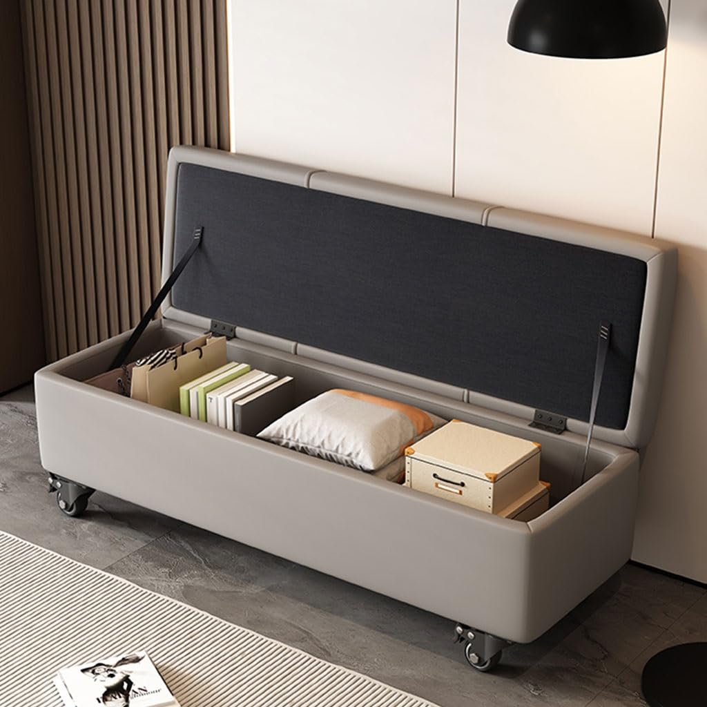 Ottoman et coffre de rangement à roulettes pour optimiser votre chambre