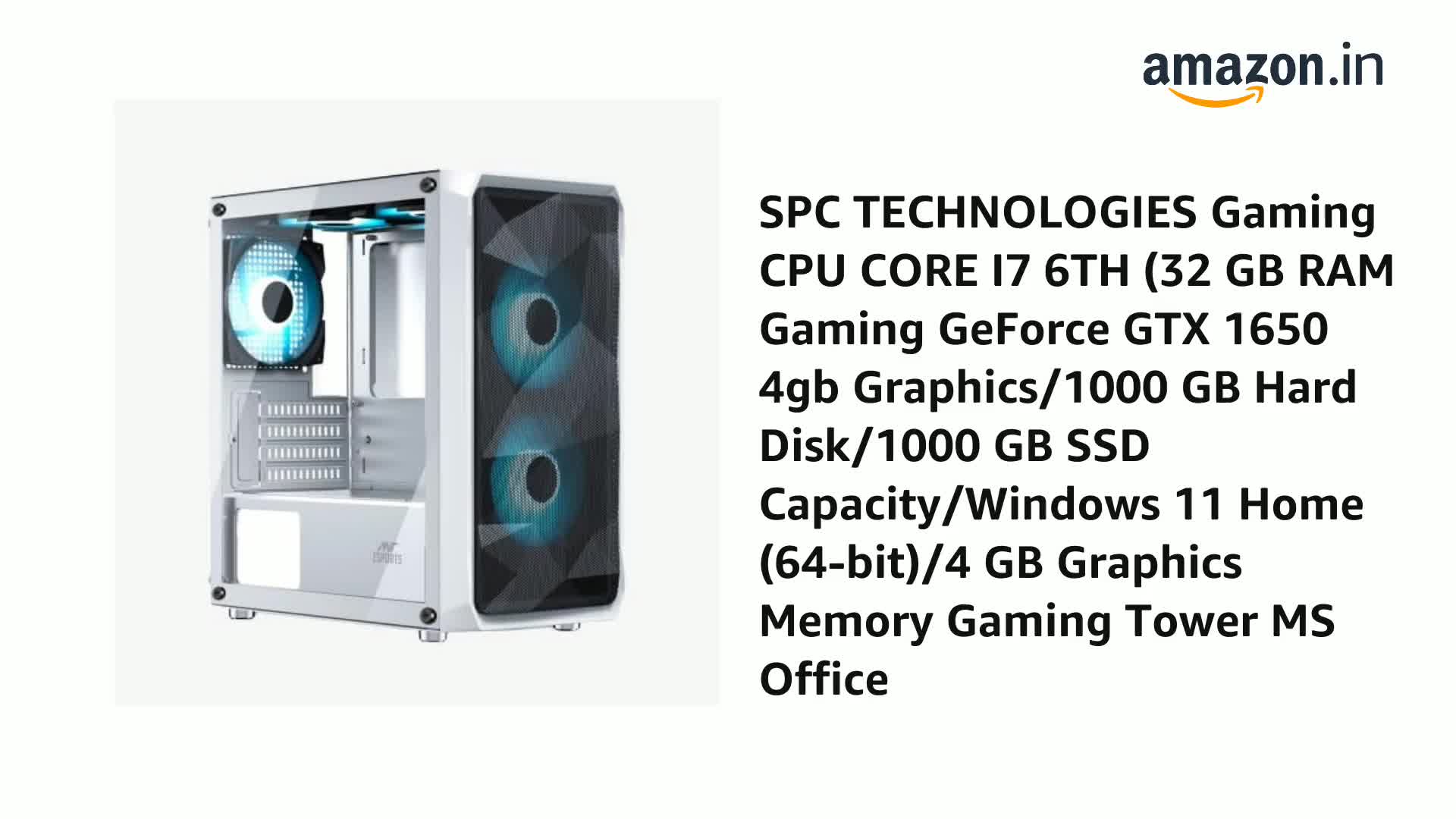 SPC TECHNOLOGIES Gaming Desktop CPU CORE I7 6TH | 32 GB RAM