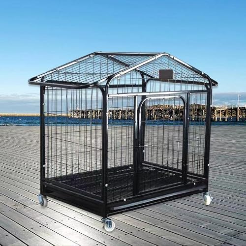 Metal Dog Kennel Indoor, Indestructible Heavy Duty Dog Crate For Medium And Small Dogs, Dog Cage With Trays And Lock Front Opening Single Door, Chew Proof Laula Para Perros #TOP4