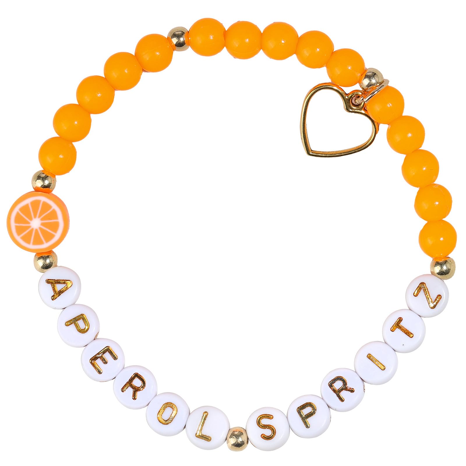 Summers Apero Party Bracelets Citrus Junos White Gold Beads Adjustable Wristband Includes Gift Card Individualized Aperol Accessories Armband