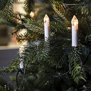 Lights4fun 80 Warm White LED Connectable Christmas Candle Indoor Fairy Lights with Tree Clips