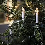 Lights4fun 50 Warm White LED Christmas Tree Candle with Clips Indoor Sting Fairy Lights Plug in 15m