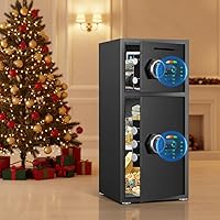 Vista 8 de Caja fuerte grande de doble puerta de 7.0 pies cúbicos, impermeable, resistente al fuego, con alarma dual y teclado brillante 3D, función