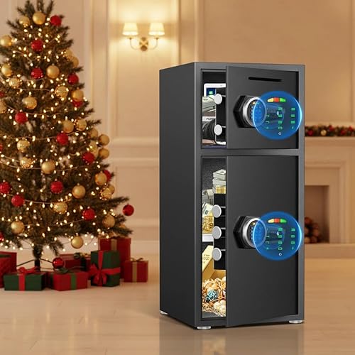 Miniatura 8 de Caja fuerte grande de 6.5 pies cúbicos, resistente al fuego, impermeable, con función de silencio y luz LED, teclado digital, caja fuerte para el