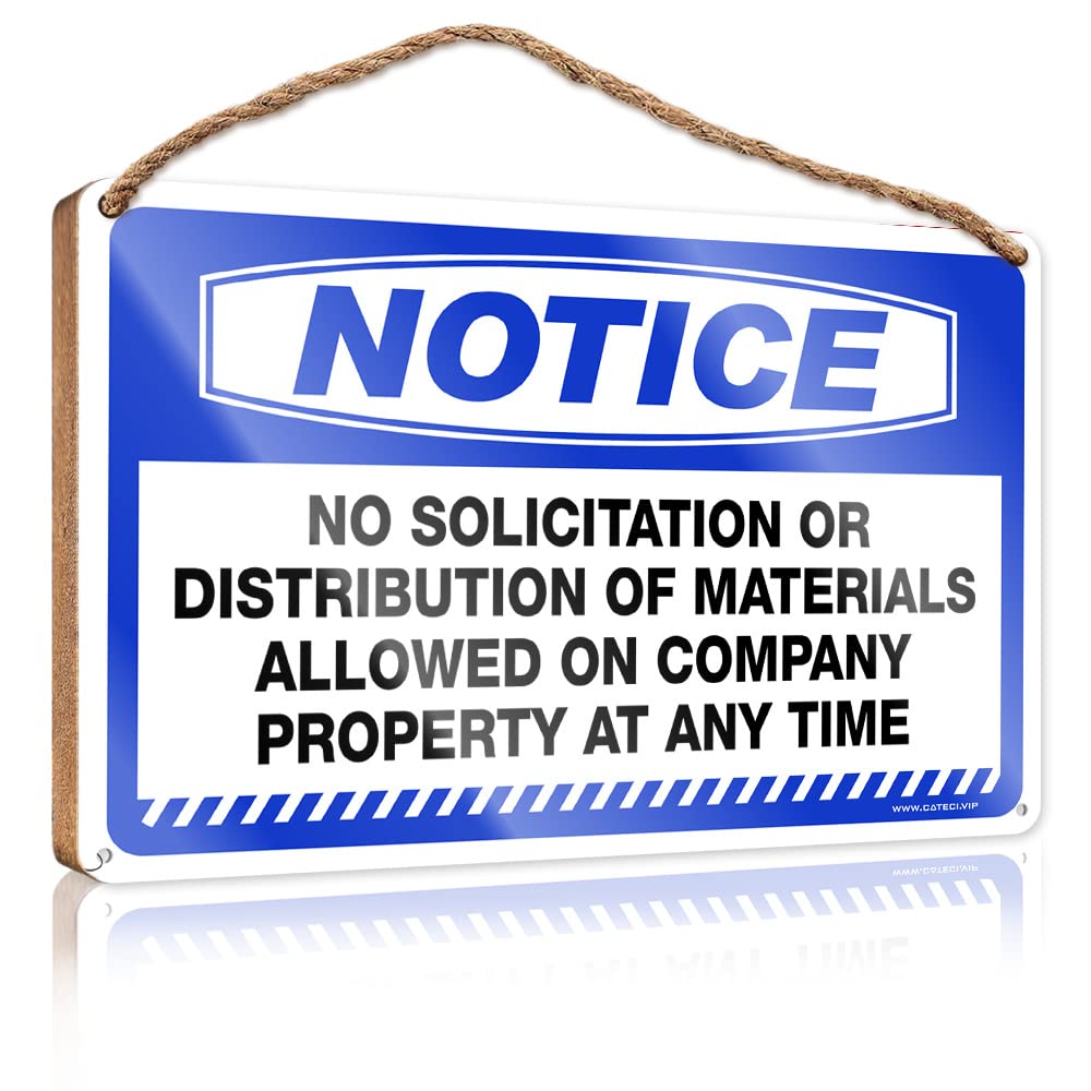Dtha One Color Funny Signs For Home Decor Notice No Solicitation Or Distribution Wooden Sign Bathroom Door Signs For Home Cool Posters For Guys(20X30cm)