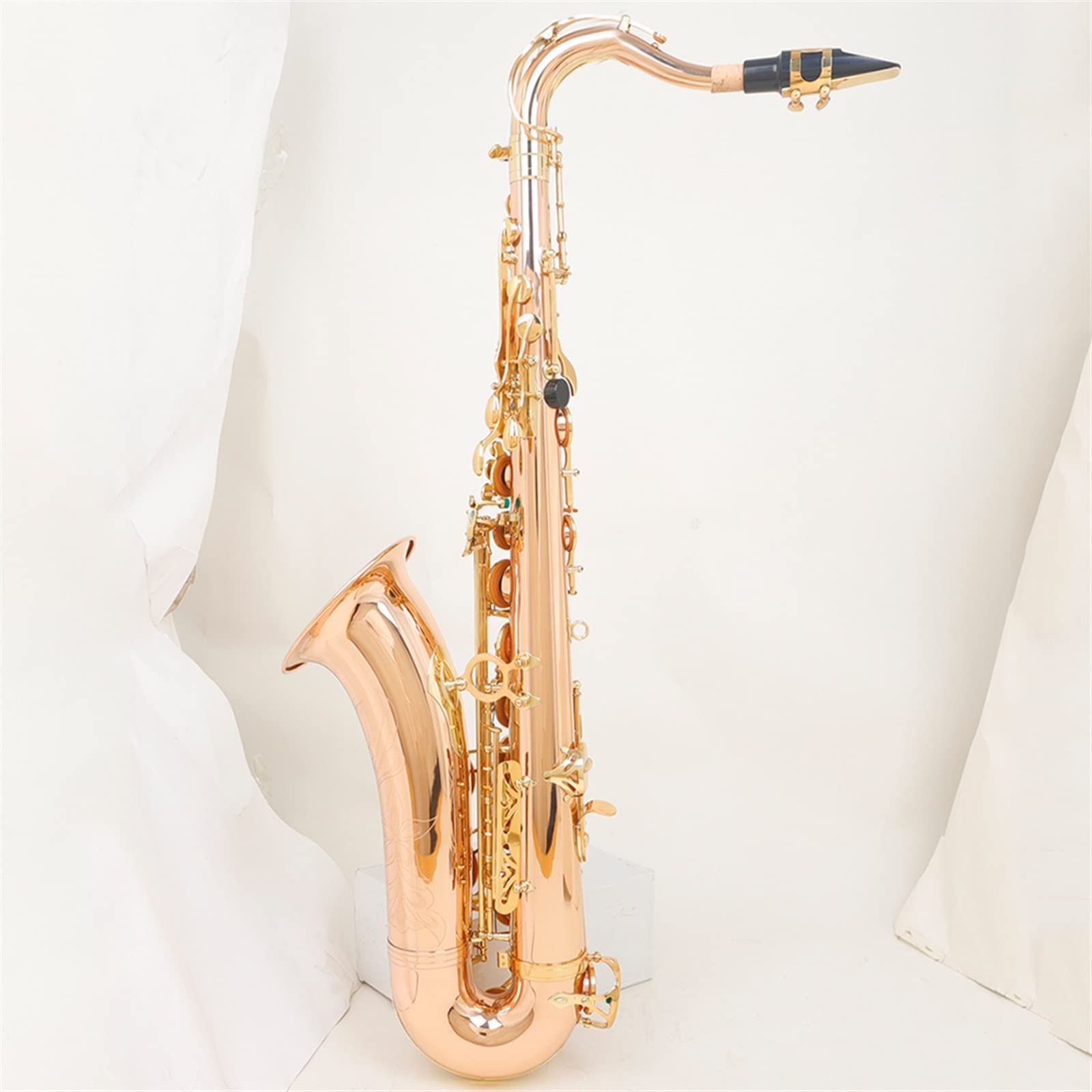 Saxofón Profesional Saxofón Profesional BB, Saxofón Tenor De Bronce Fosforado, Saxofón con Llave Dorada Tallada En El Cuerpo