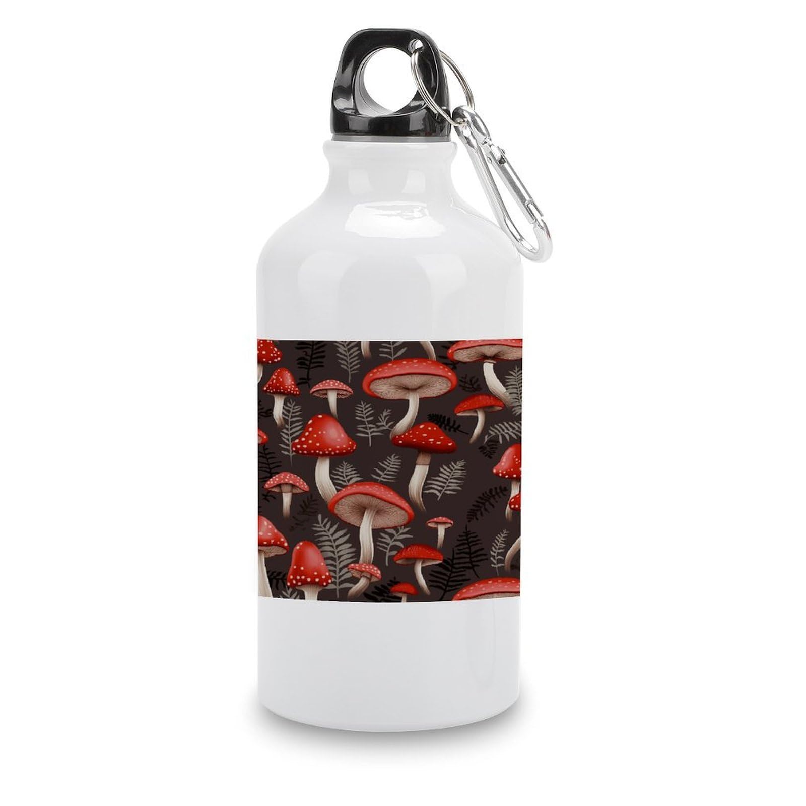VstaDank Red Mushrooms1 Water Bottles Aluminum Sports Water Bottle with Lid&Hook Buckle Fashion Vacuum Insulated Water Bottles Hydration Flask Leak Proof Tumbler Keep Cold&Hot