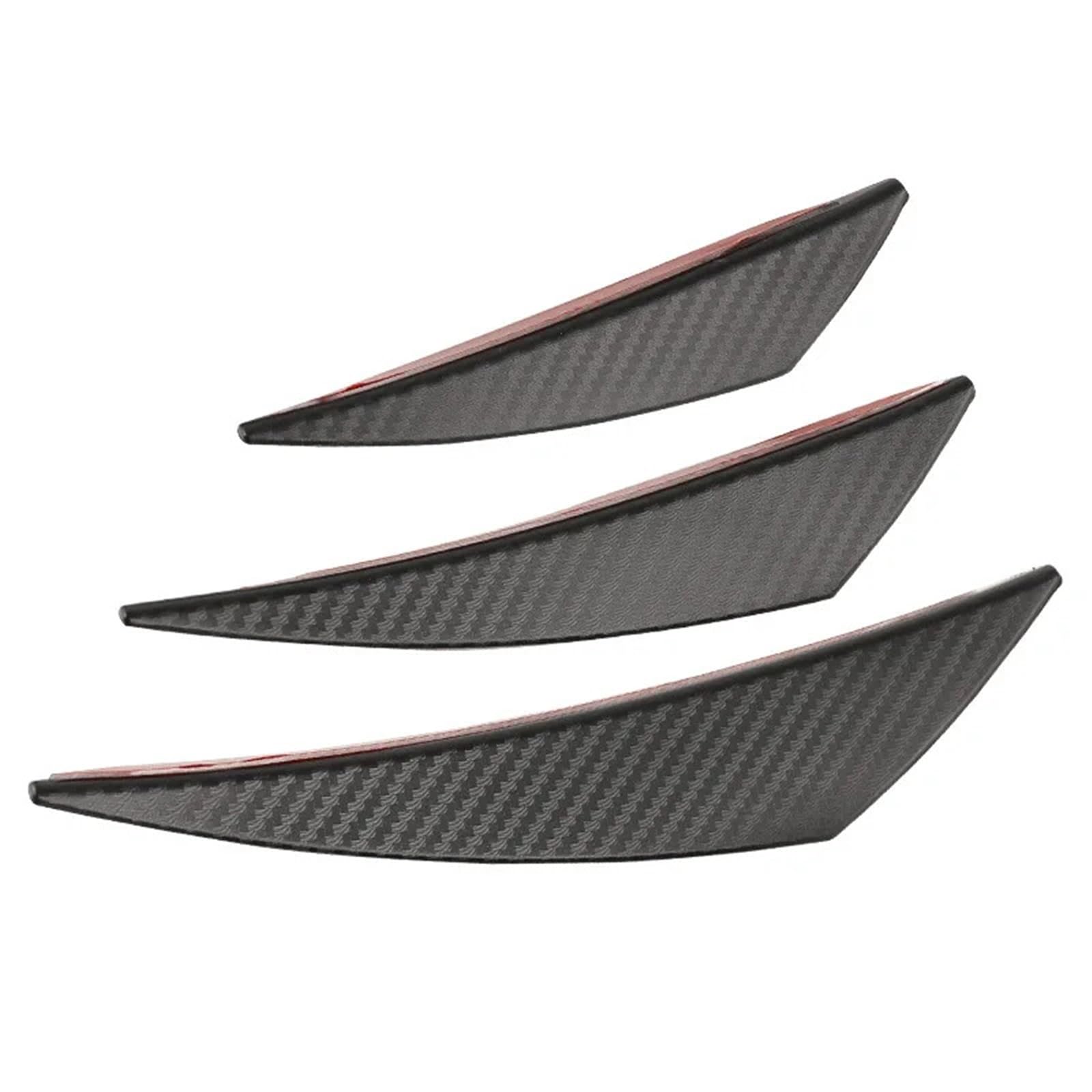 4/6 sztuk uniwersalny przedni zderzak wargi dekoracje dyfuzor Splitter płetwy spoiler nadwozia Canards Valence podbródek Tuning samochodu Canard Decor(6PCS Black)