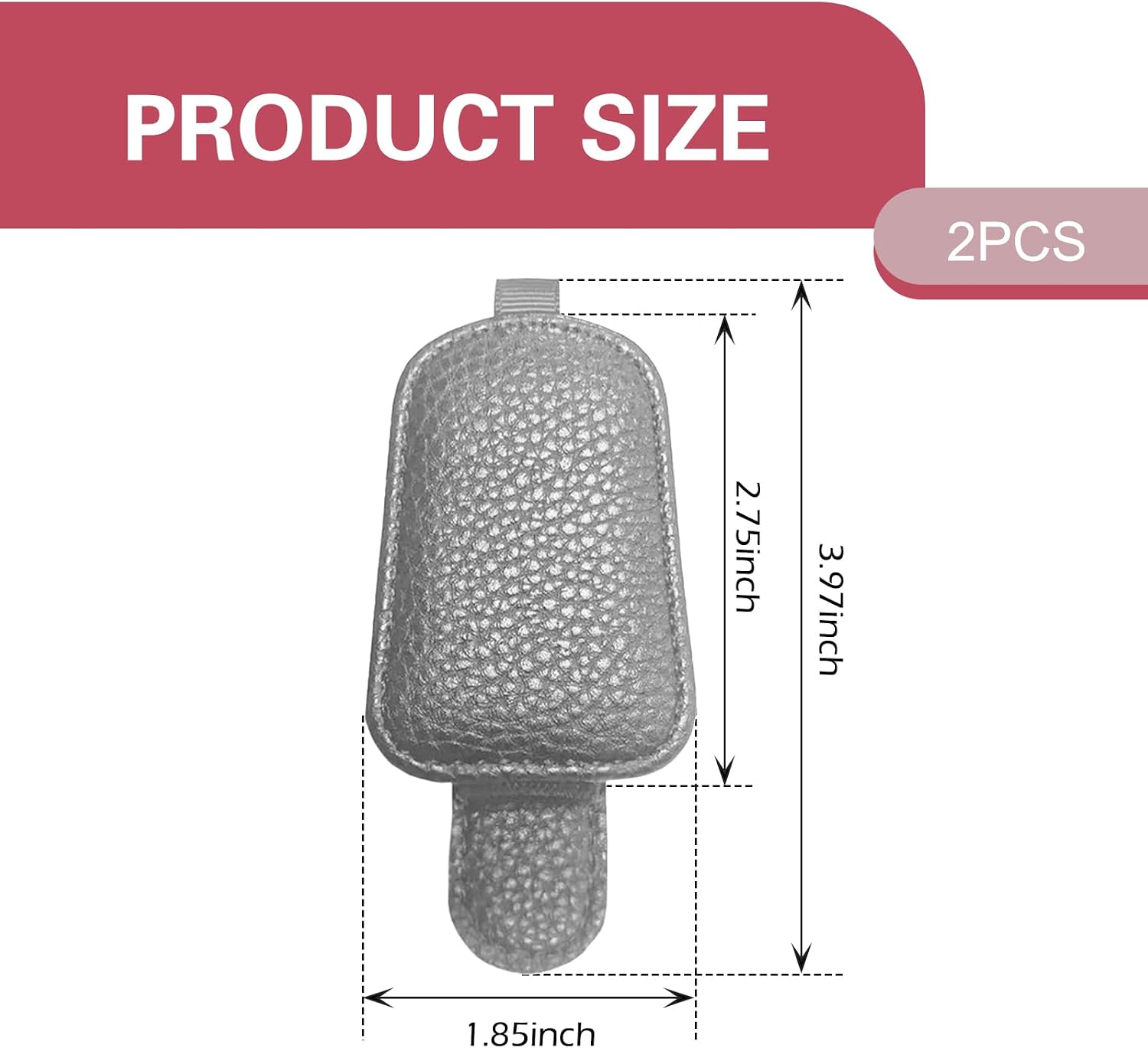 WZP 2PCS Sunglass Holder for Car, Leather Visor Clip with Magnetic Buckle, Ticket Card Eyeglass Storage Clip, Universal Auto Interior Accessories for Sedan SUV Pickup Truck (Gray) image 2
