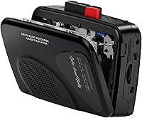 Mersoco Portable Cassette Player Recorder with AM/FM Radio, Built-in Speaker, Battery/USB Power, 3.5mm Jack - Black Walkman