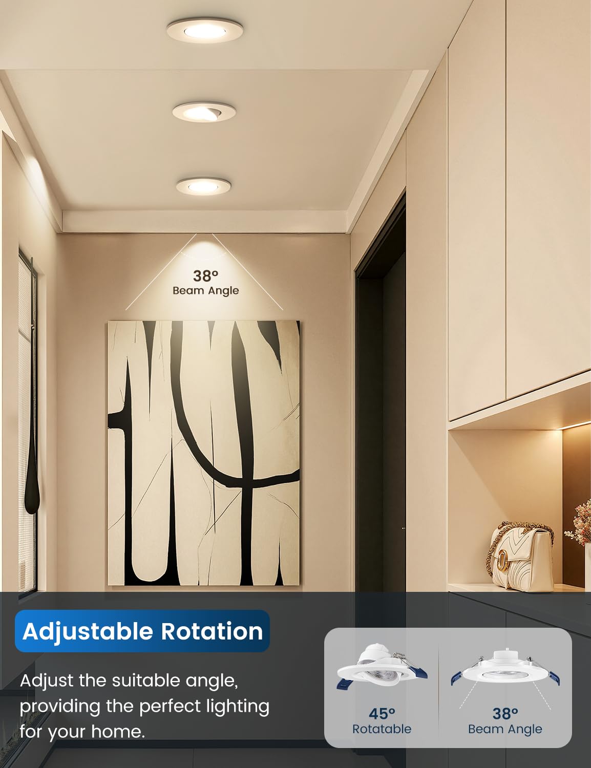 Spot LED Encastrable 5W, Lot de 12 Spot Led Extra Plat 500lm Orientable, Blanc Chaud Blanc Neutre Blanc Froid, Trou 64-80mm 230V Plafonnier Encastré Pour Salle de Bain Cuisine Salon Couloir