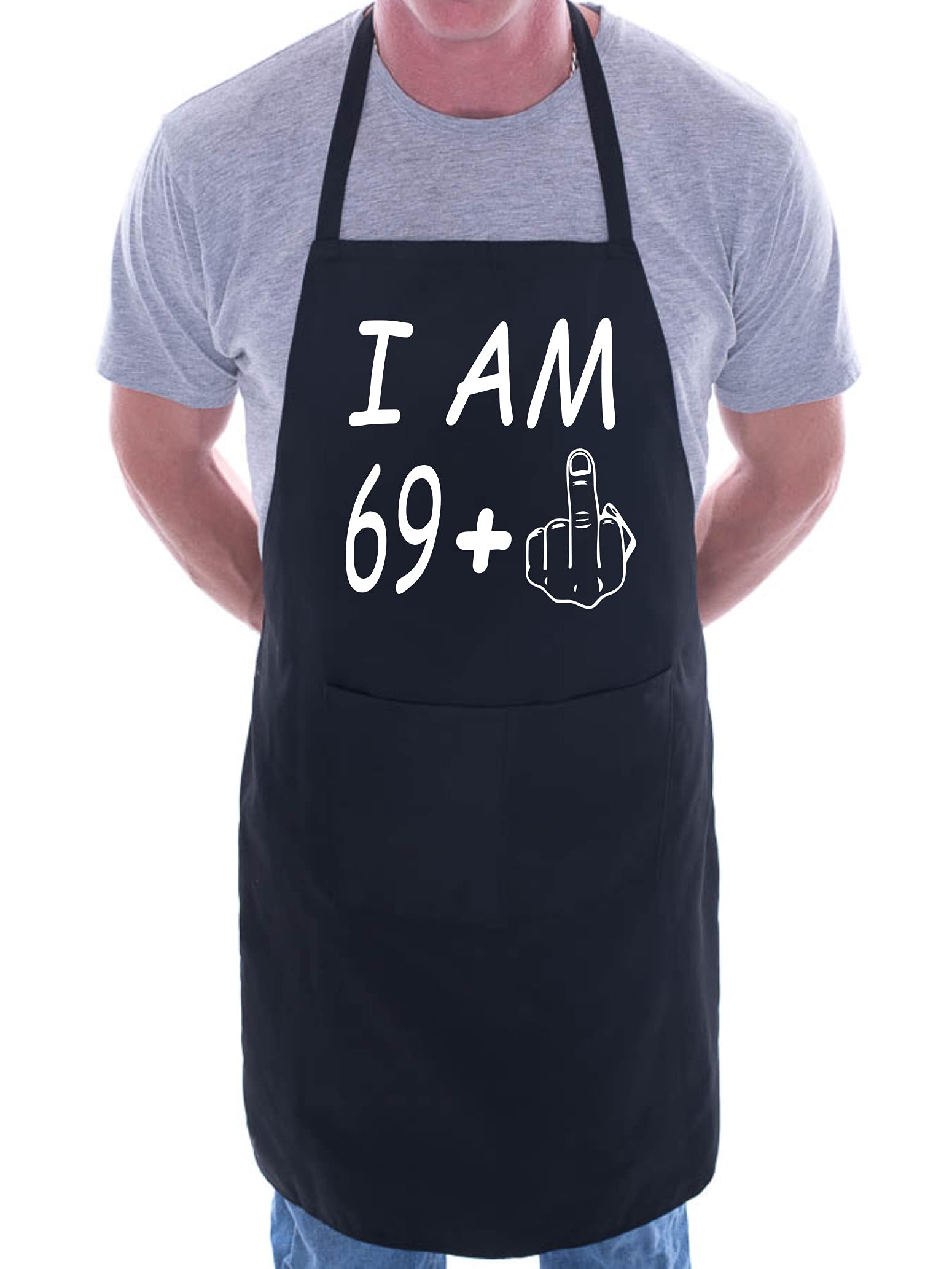 Print4U I am 70 Birthday Novelty Baking Cooking BBQ Apron 70th Birthday Ladies Mens Black