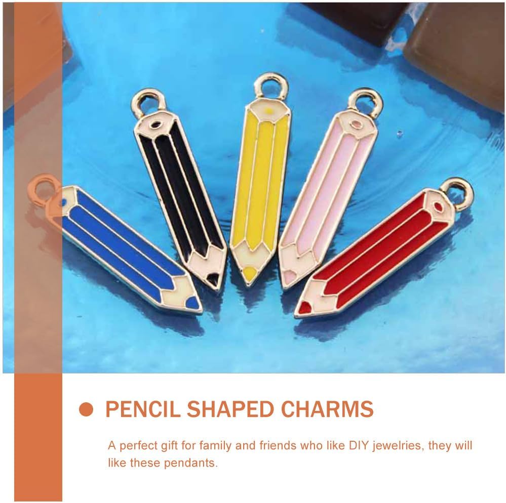 50Pcs Colored Pencil Charms 2.65In Alloy Crayon Pendants for Diy Jewelry Making Earrings Necklace Bracelet Keychain Accessories - Image 4