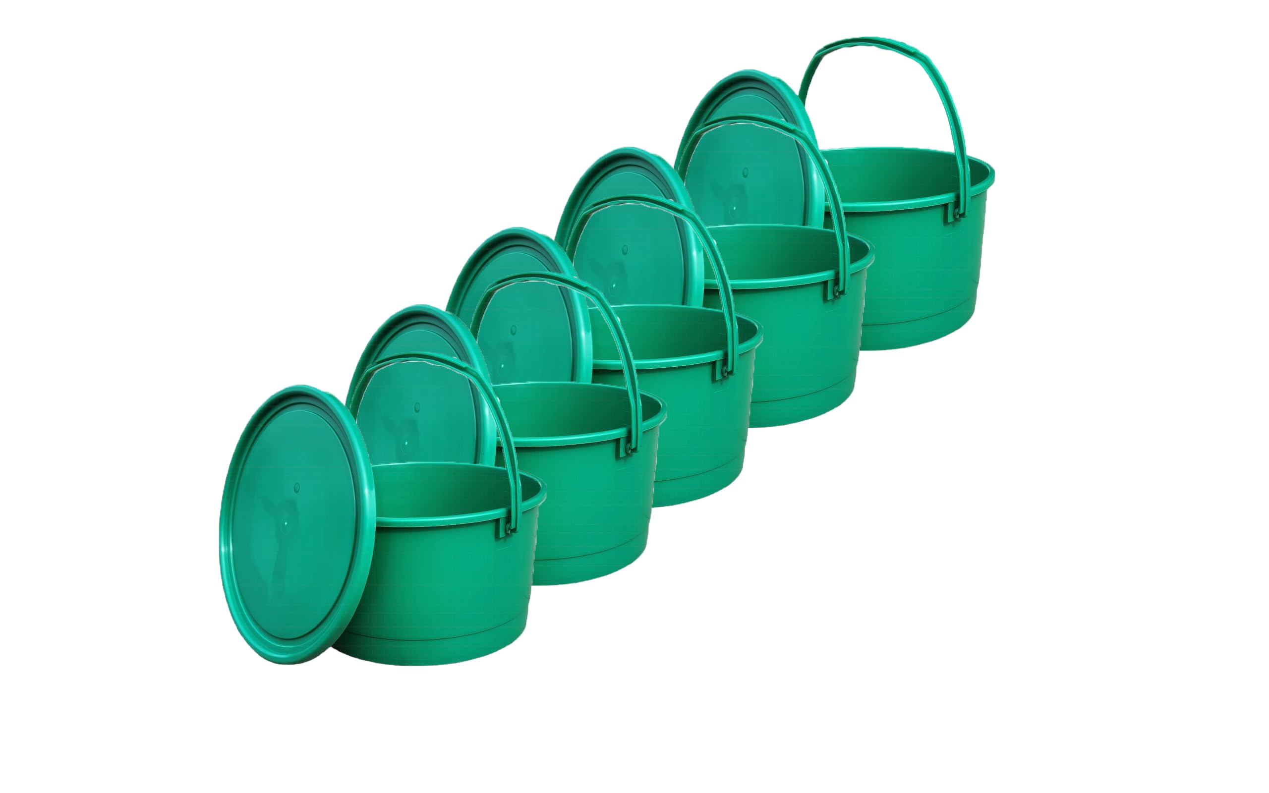 Cubo con tapa de plástico flexible resistente a daños, pack de 5 cubos de 4L multiusos