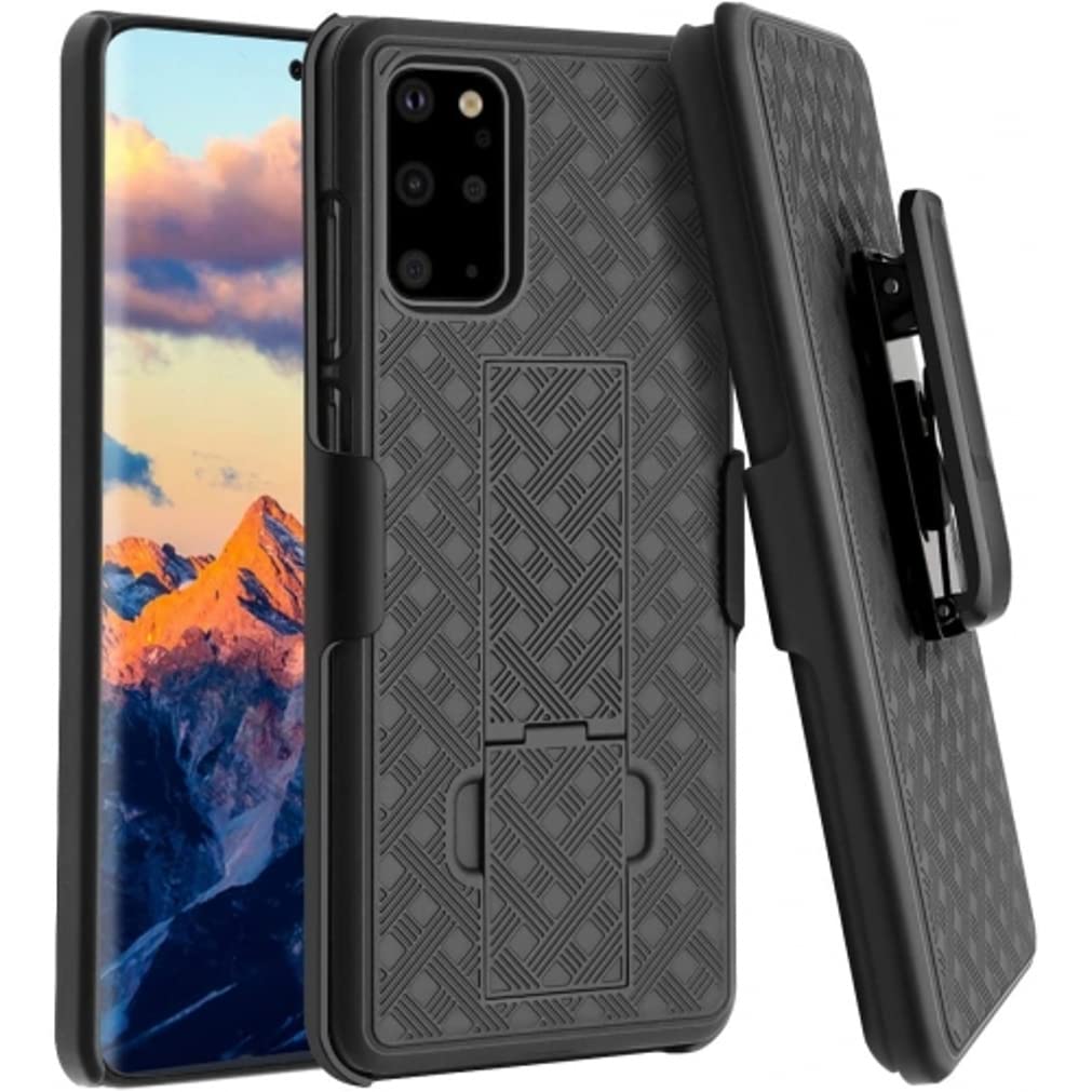 Holster Case Belt Clip Compatible with Samsung Galaxy S20 Plus Model - Swivel Cover Kickstand Armor Combo