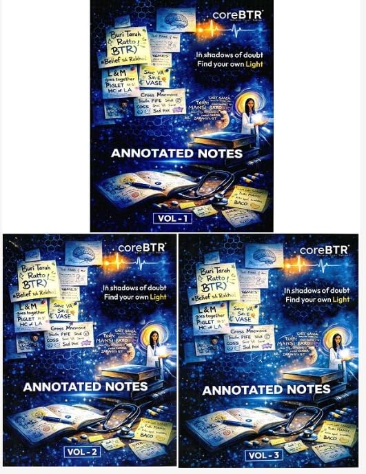 Image of Core BTR 3.0 Official Annotated Notes Vol 1, 2, 3 Complete Set | Digital HD Colour Medical Notes for NEET PG / INI-CET / FMGE 2026-2027....