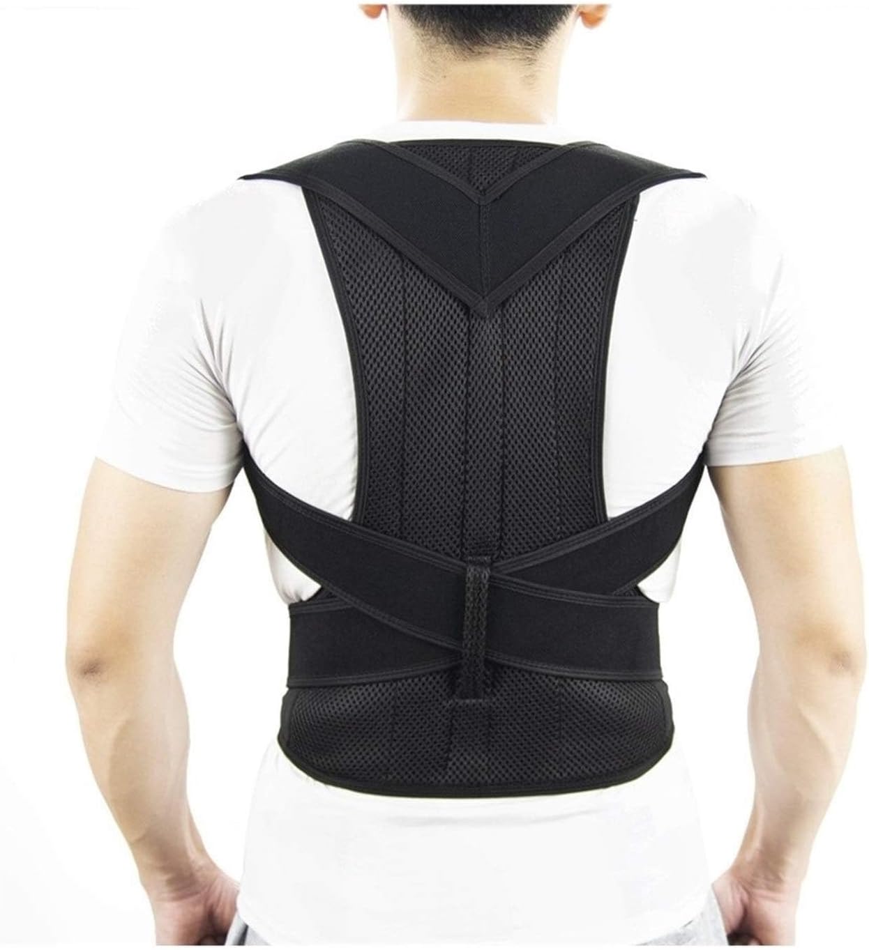 Big Size XS-5XL Adjustable Posture Corrector Brace Brace Scoliosis Hunchback Correction Belt Men Women Full Back Support for Lumbar Decompression and Relieve Neck, Shoulder Pain(Medium)
