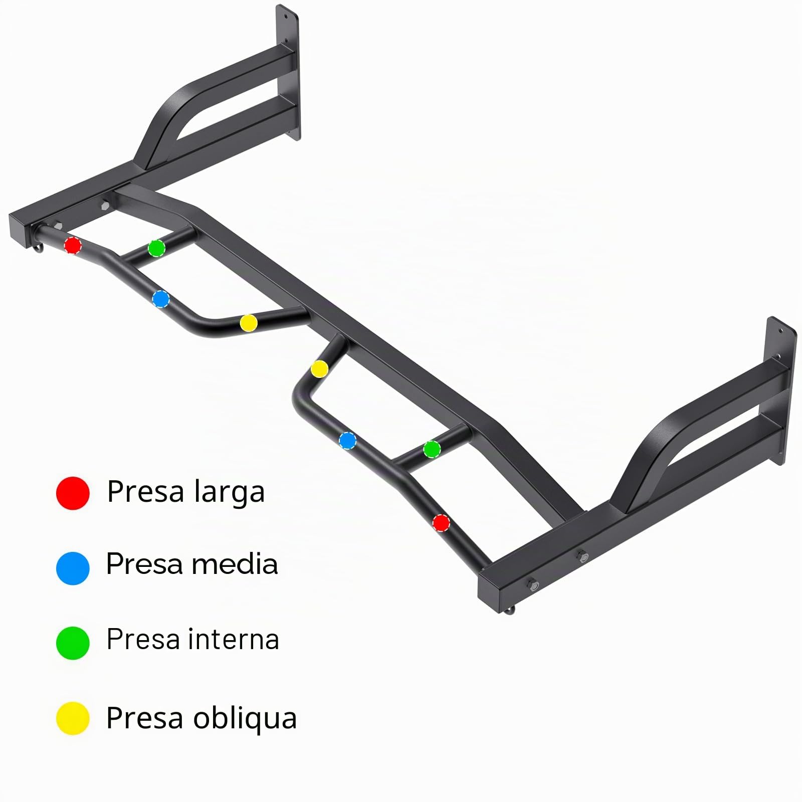 Kipika Barra per trazioni da parete, 122 cm, multi presa, allenamento a casa, palestra, esercizi di forza, sistema di palestra a casa