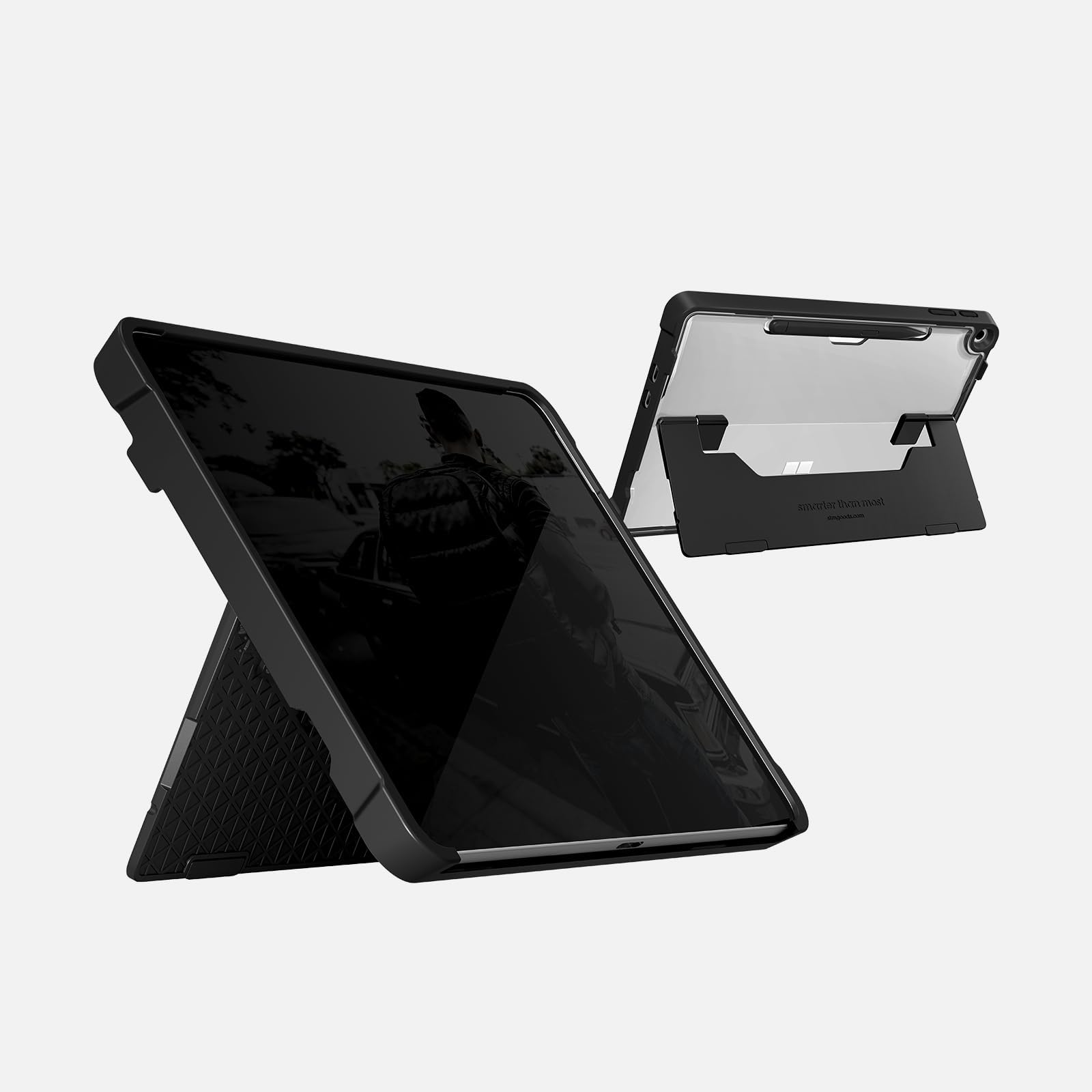 STM Dux Shell Case for Microsoft Surface Pro 12" 1st Gen โ Rugged Transparent Cover with Military-Grade Drop Protection, Slim Fit, Pen Storage, Keyboard Compatible, Easy Install โ Black