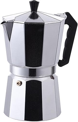 Joayuezo Moka Pot - Cafetera italiana, cafetera de aluminio para estufa de café expreso para uso en cocina, horno electrotérmico a gas, espresso