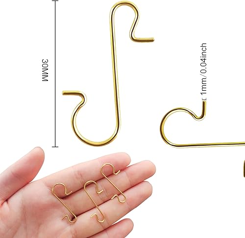 Miniatura 26 de 240 ganchos de alambre de metal para adornos de Navidad, ganchos en forma de S con caja de almacenamiento para ganchos de adornos para árbol de plata