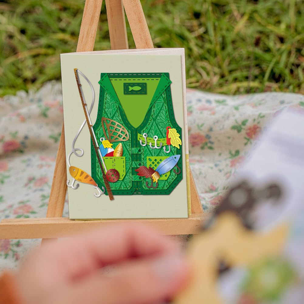 GLOBLELAND Set Fustelle Da Taglio Per Scrapbooking – Tema Pesca E Camion, 34 Pezzi, In Acciaio, Per Biglietti E Album - 2