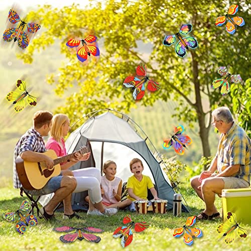 lomimos 20pcs flying butterfly magic wind up butterfly toy gift for kids surprise explosion box wedding birthday party book greeting card20 styles