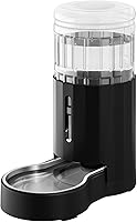 CZPET 8L Automatic Dog Cat Water Dispenser - Gravity Fed Stainless Steel Bowl, Large Capacity Quiet Pet Waterer (Black)