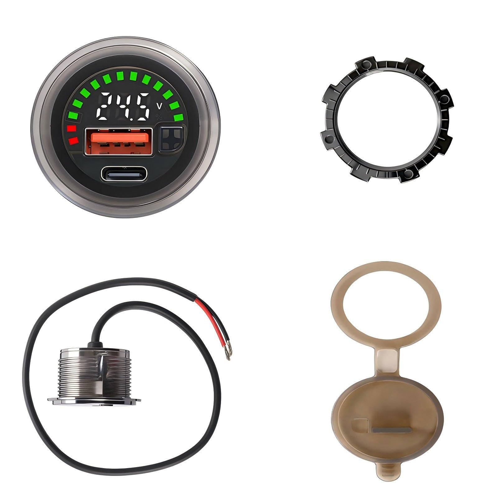 Electric Tester with Strong ABS Construction Accurate Battery Electric Gauges for Acid Lithium Batteries Integrated Panel Voltmeter