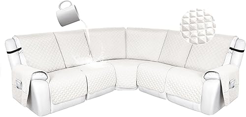 Miniatura 148 de HDCAXKJ 100% Fundas impermeables para sofá seccional reclinable en forma de L, funda de sofá reclinable acolchada lavable, fundas de esquina para