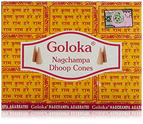 GOLOKA Nag Champa Incense Cones 10/Count by
