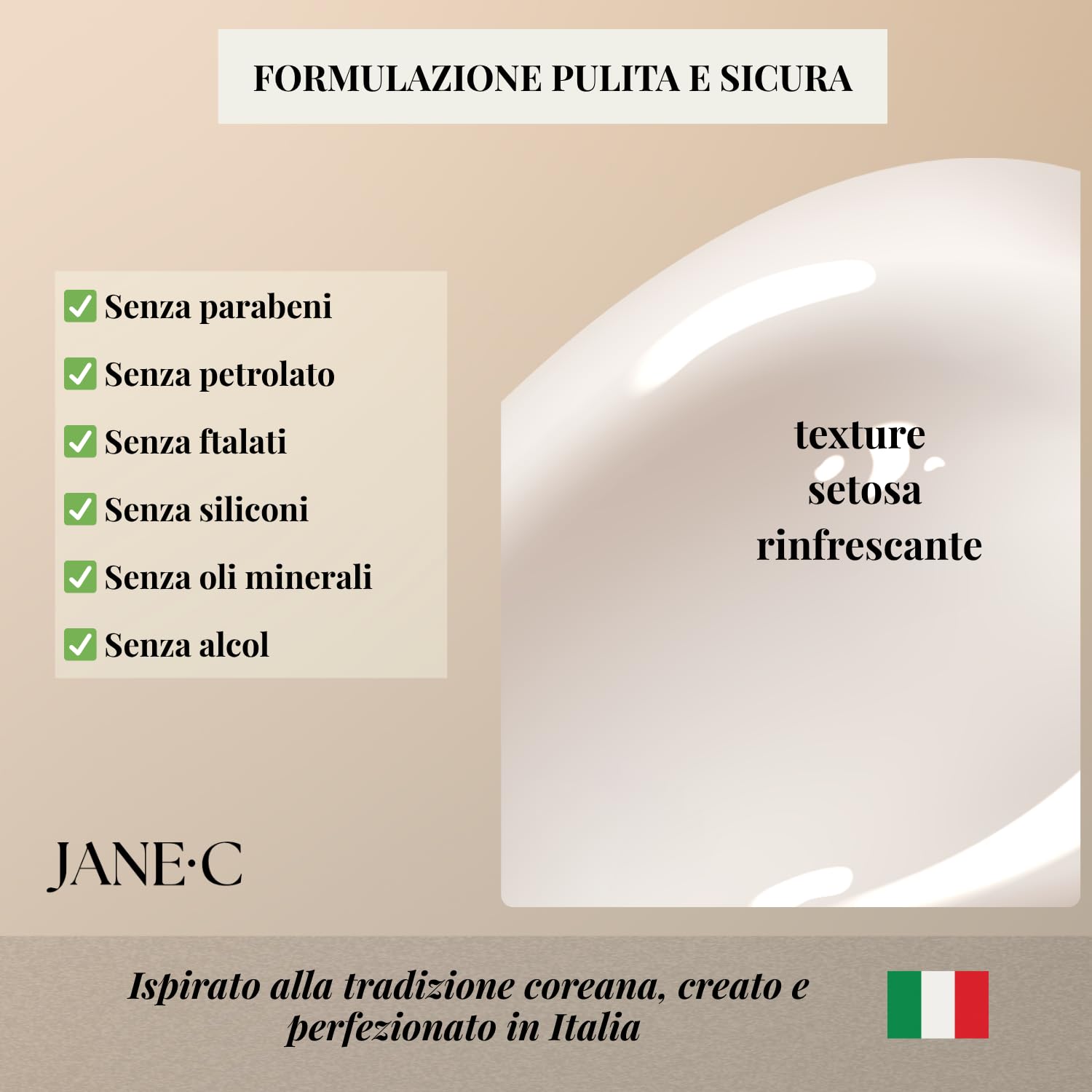 JANE•C Crema Viso Notte Antirughe – Crema Notte Rigenerante e Levigante, Anti-Age Intensiva con Retinolo, Coenzima Q10, Centella Asiatica e Fosfolipidi – Skincare Coreana – 50 ml – Made in Italy